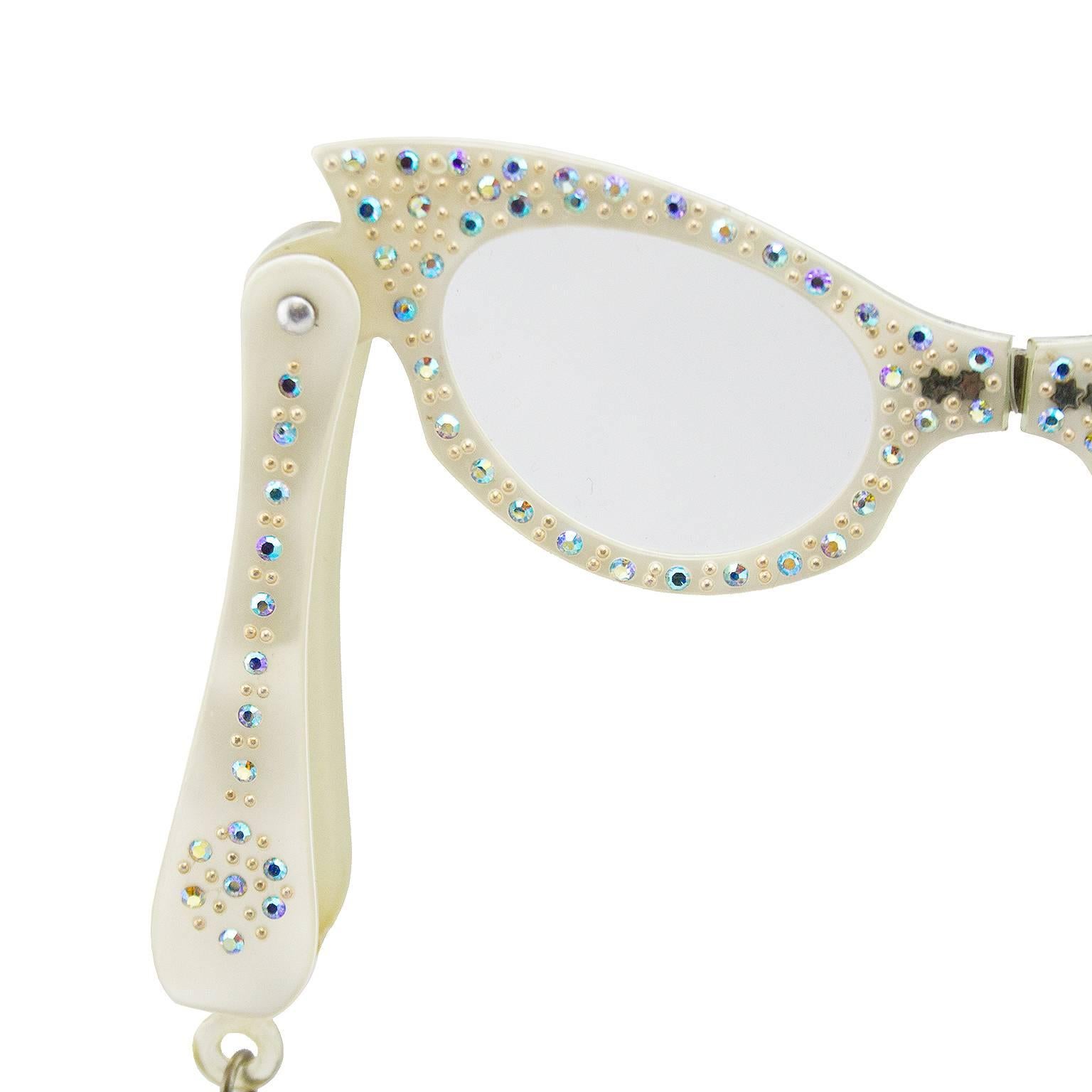 cat eye glasses with rhinestones