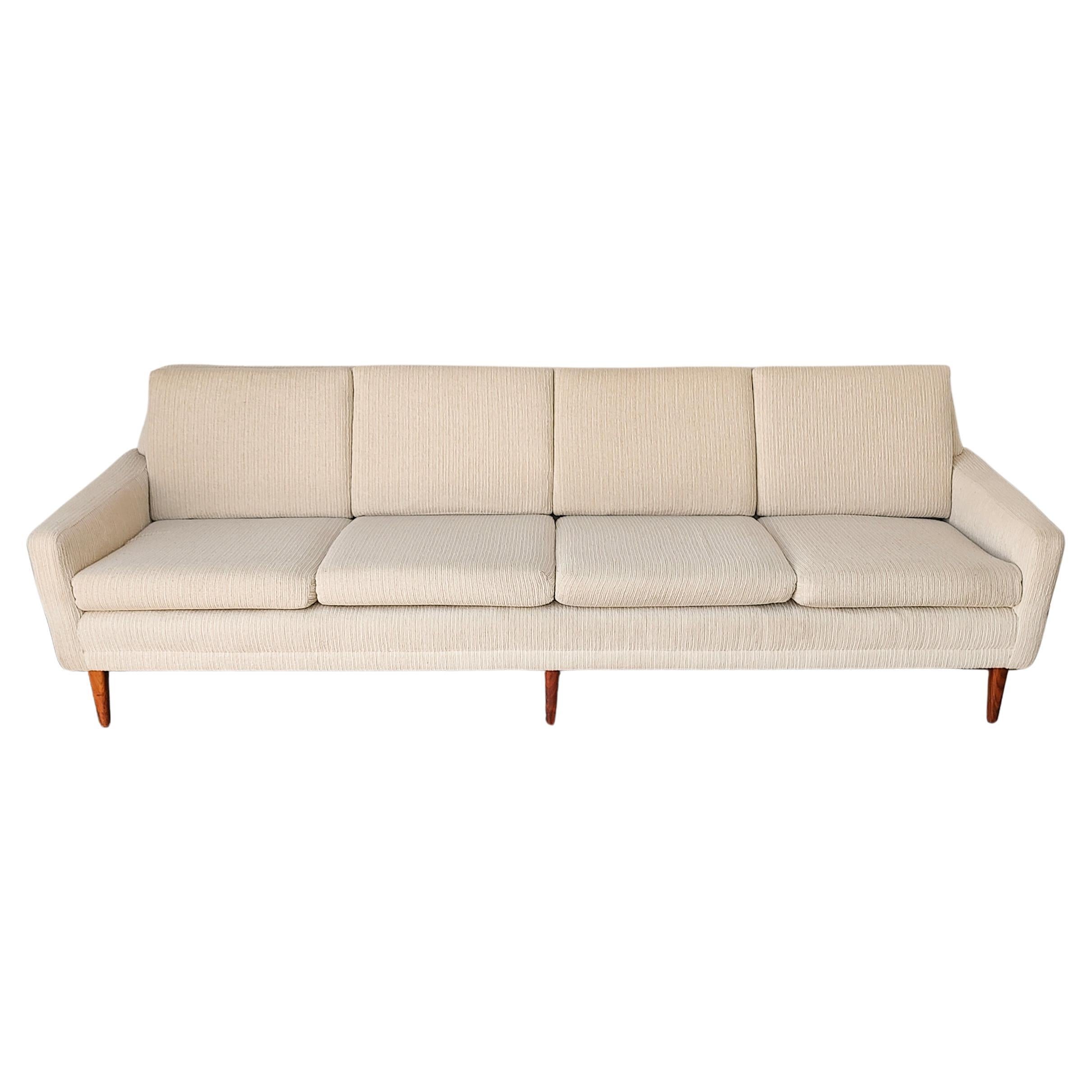 1960s White Four-Seater Sofa by Dux For Sale