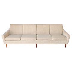 Vintage 1960s White Four-Seater Sofa by Dux