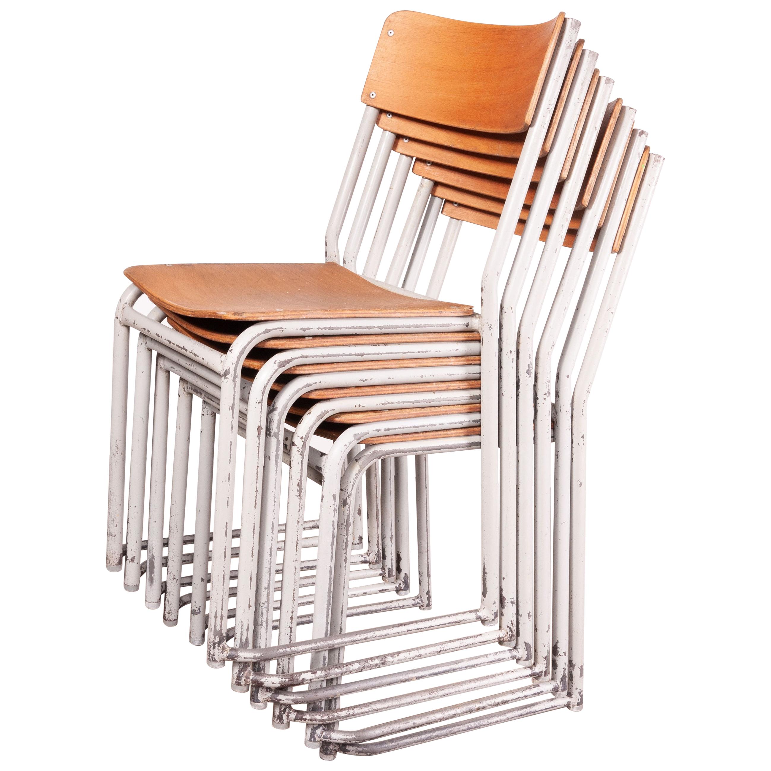 Set of Six Stainless Steel Frame Dining Chairs at 1stdibs