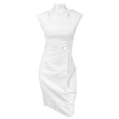 1960s White Jacquard Summer Cocktail Dress