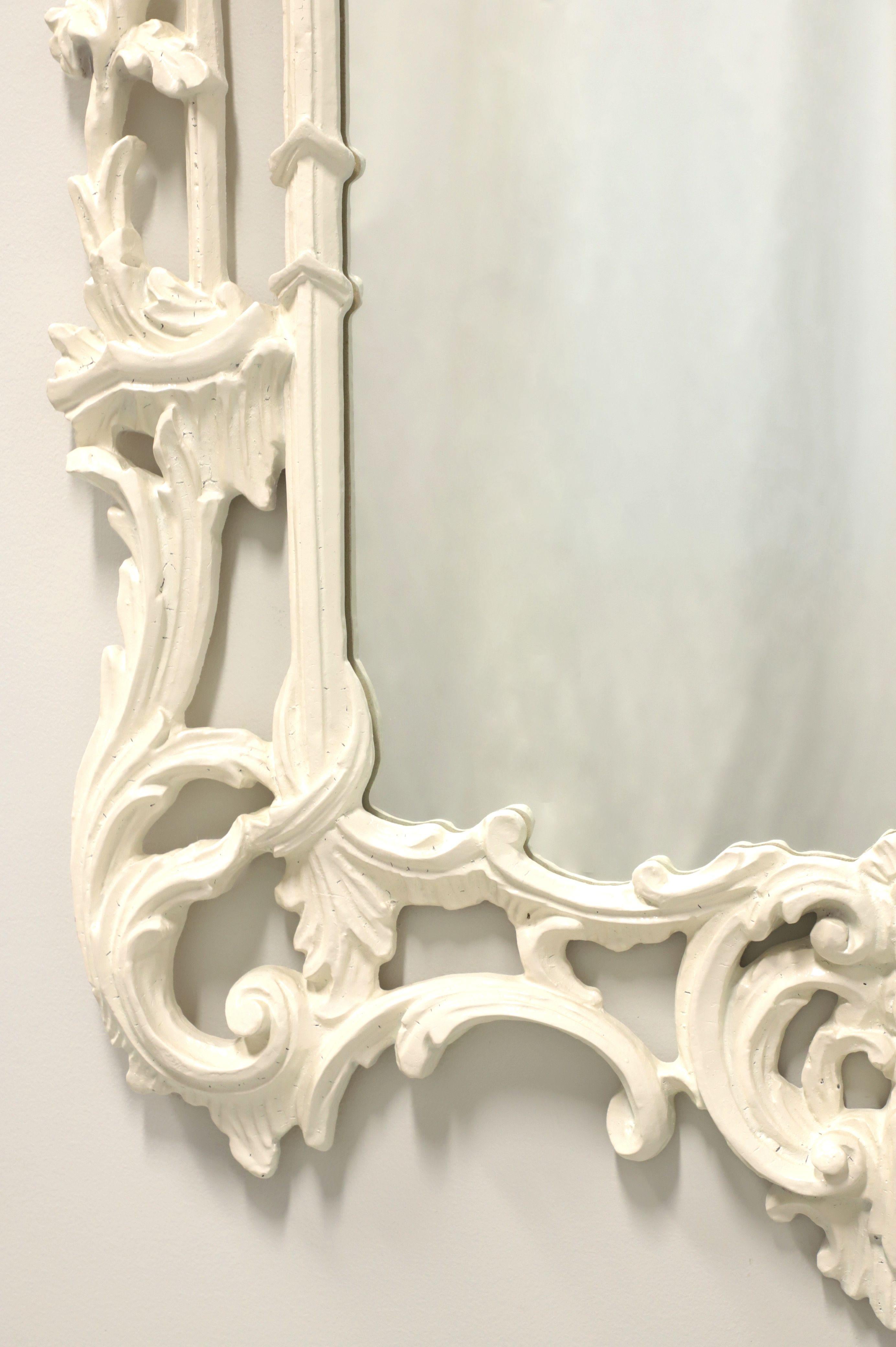 20th Century STROUPE 1960's White Lacquered Chinese Chippendale Pagoda Wall Mirror