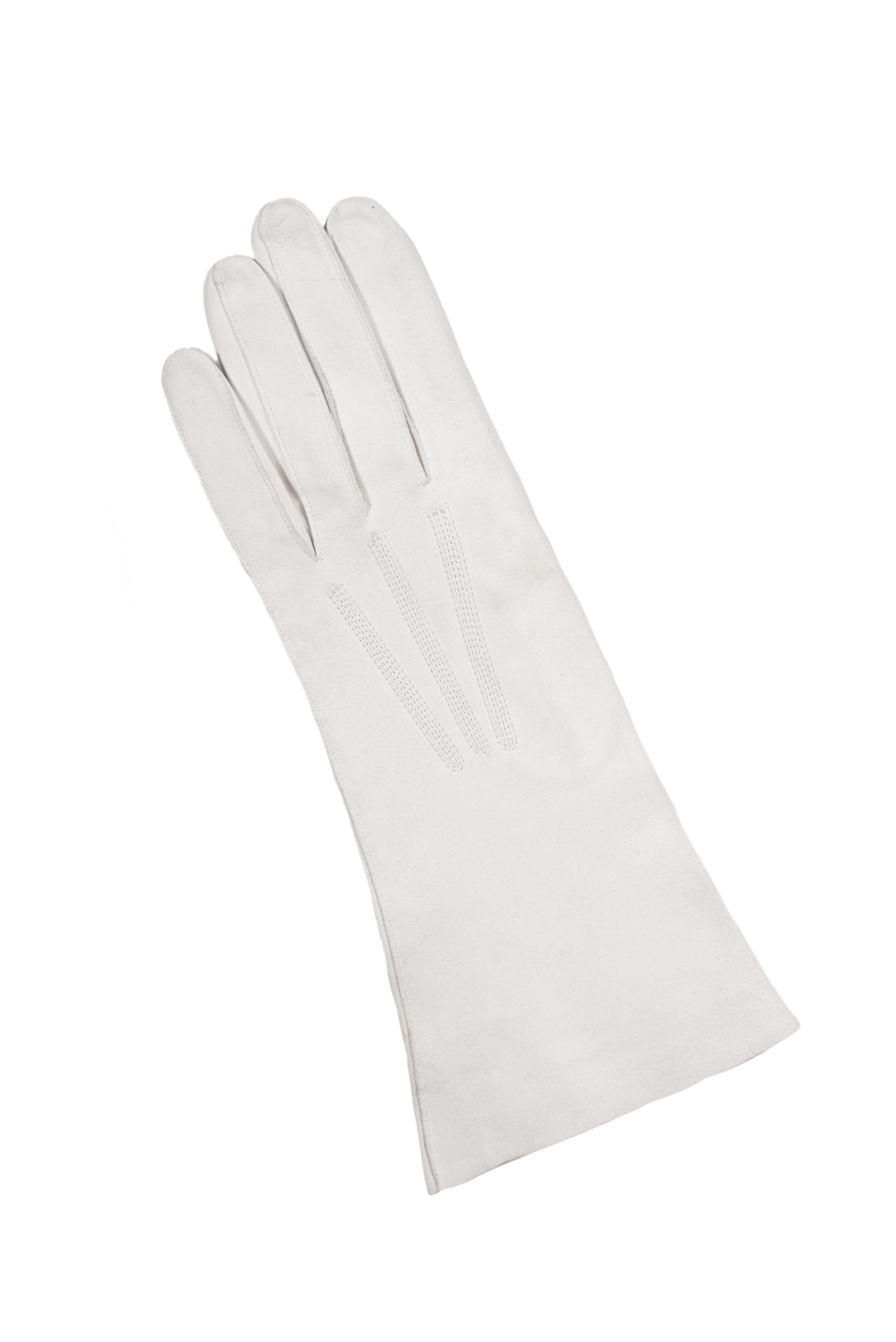 Women's 1960s White Made in France Washable Vintage Leather Gloves For Sale