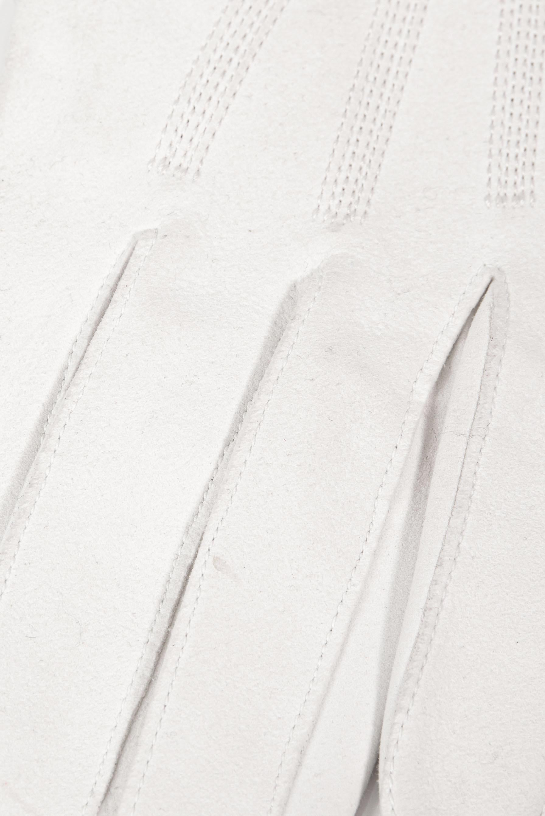 1960er Jahre Weiß Made in France Waschbare Vintage Lederhandschuhe im Angebot 2