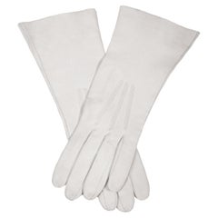Guantes de piel vintage lavables Made in France blancos de los años 60