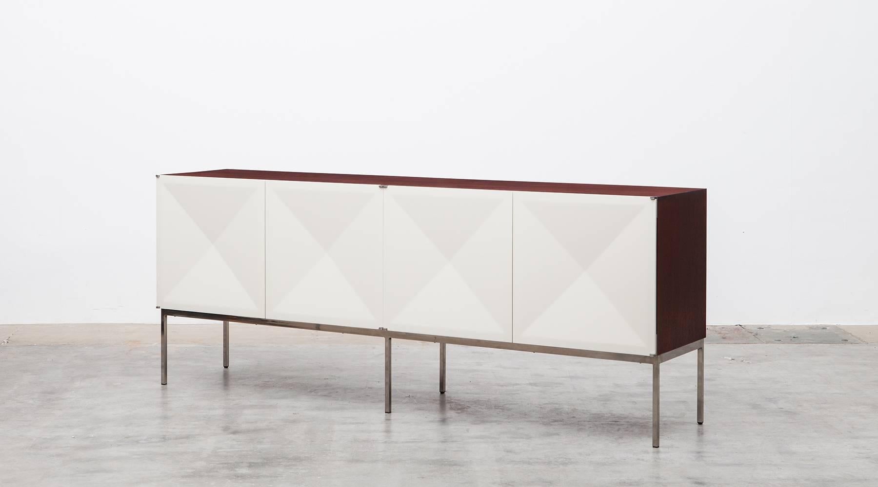 German 1960s White Mahogany Antoine Philippon/Jacqueline Lecoq Sideboard 'E' For Sale