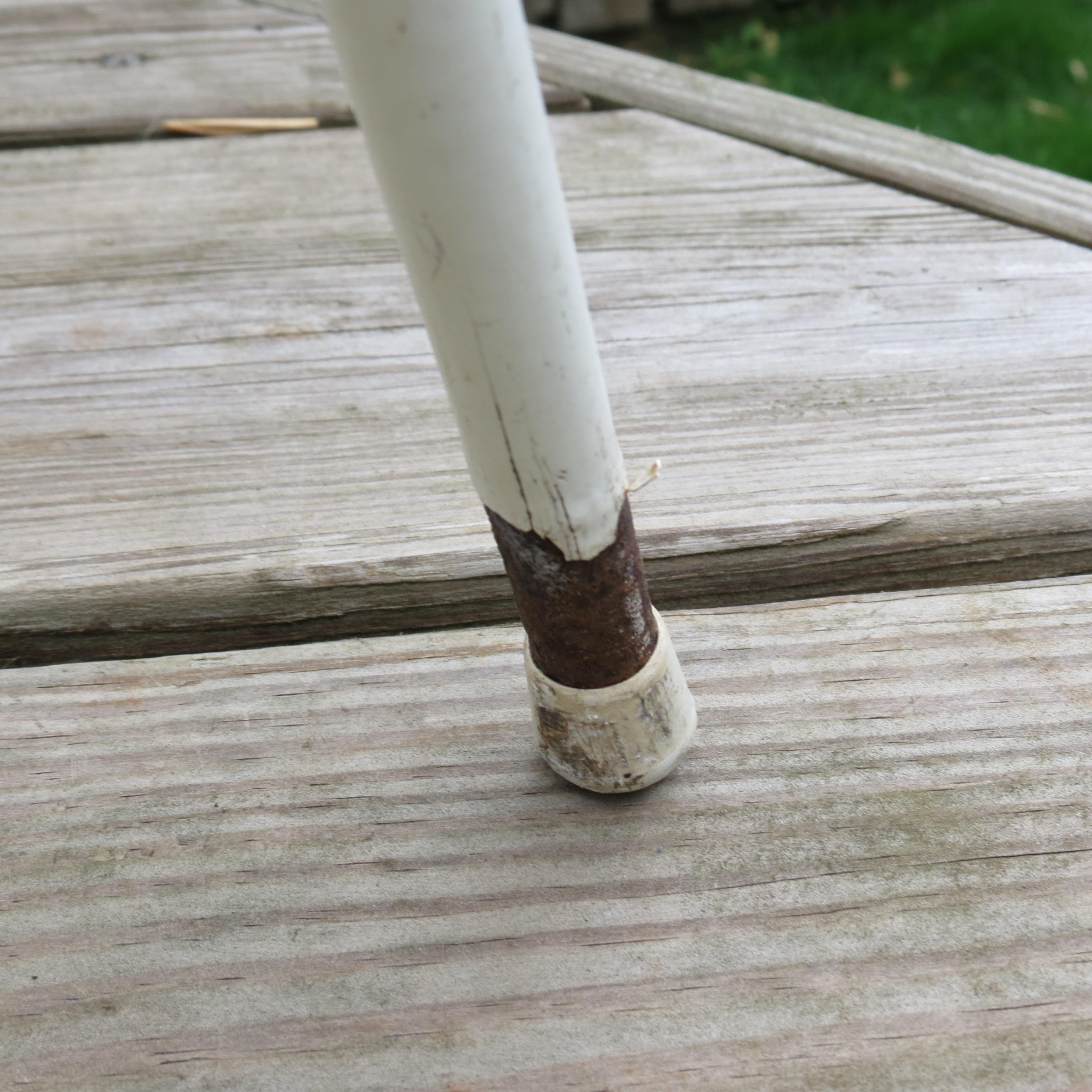 1960er Jahre Weiß Metall Midcentury Gartenstuhl im Angebot 10