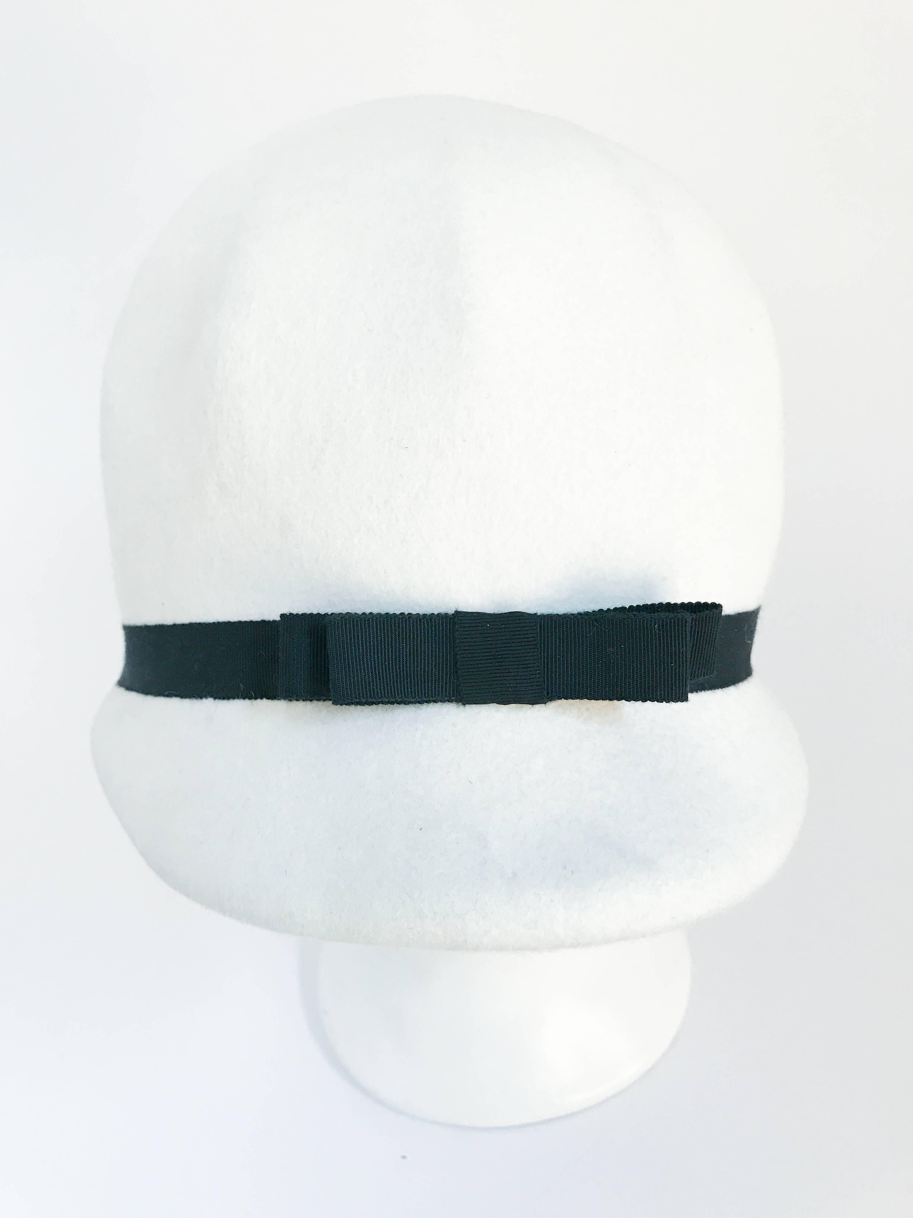 Women's or Men's 1960's White Mod Wool Helmet
