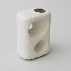 Weiße modernistische Vase aus den 1960er Jahren von Roberto Rigon für Bertoncello (Italien)