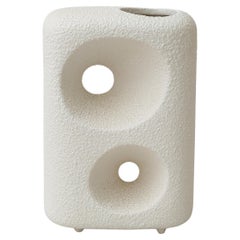 Weiße modernistische Vase aus den 1960er Jahren von Roberto Rigon für Bertoncello (Italien)