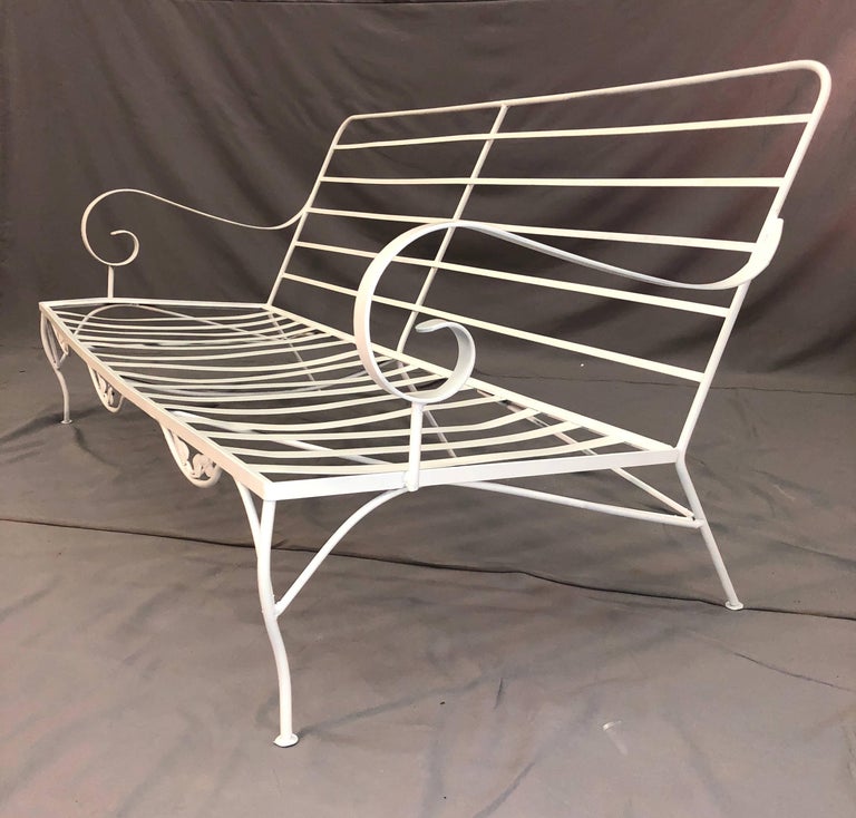 1960s White Outdoor Metal Love Seat at 1stDibs