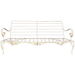 1960s White Outdoor Metal Love Seat