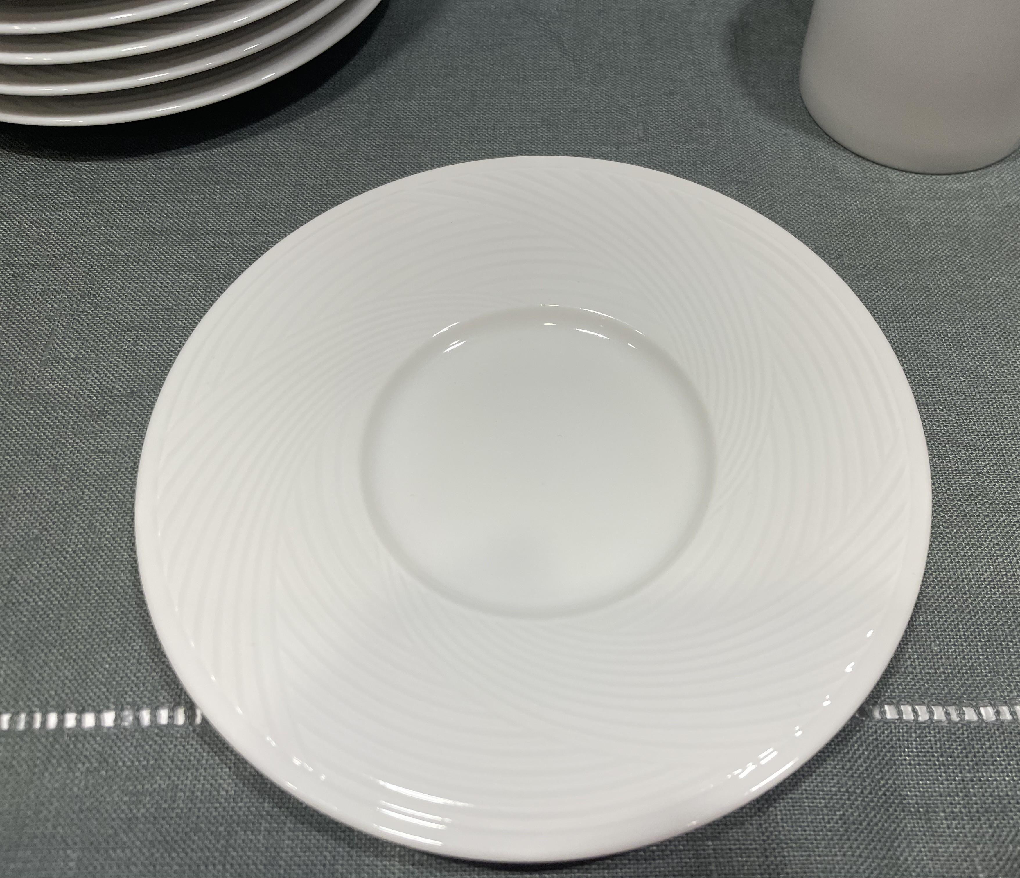 Mid-Century Modern 1960s White Porcelain Dansk Demitasse Cups and Saucers - Set of 8 For Sale