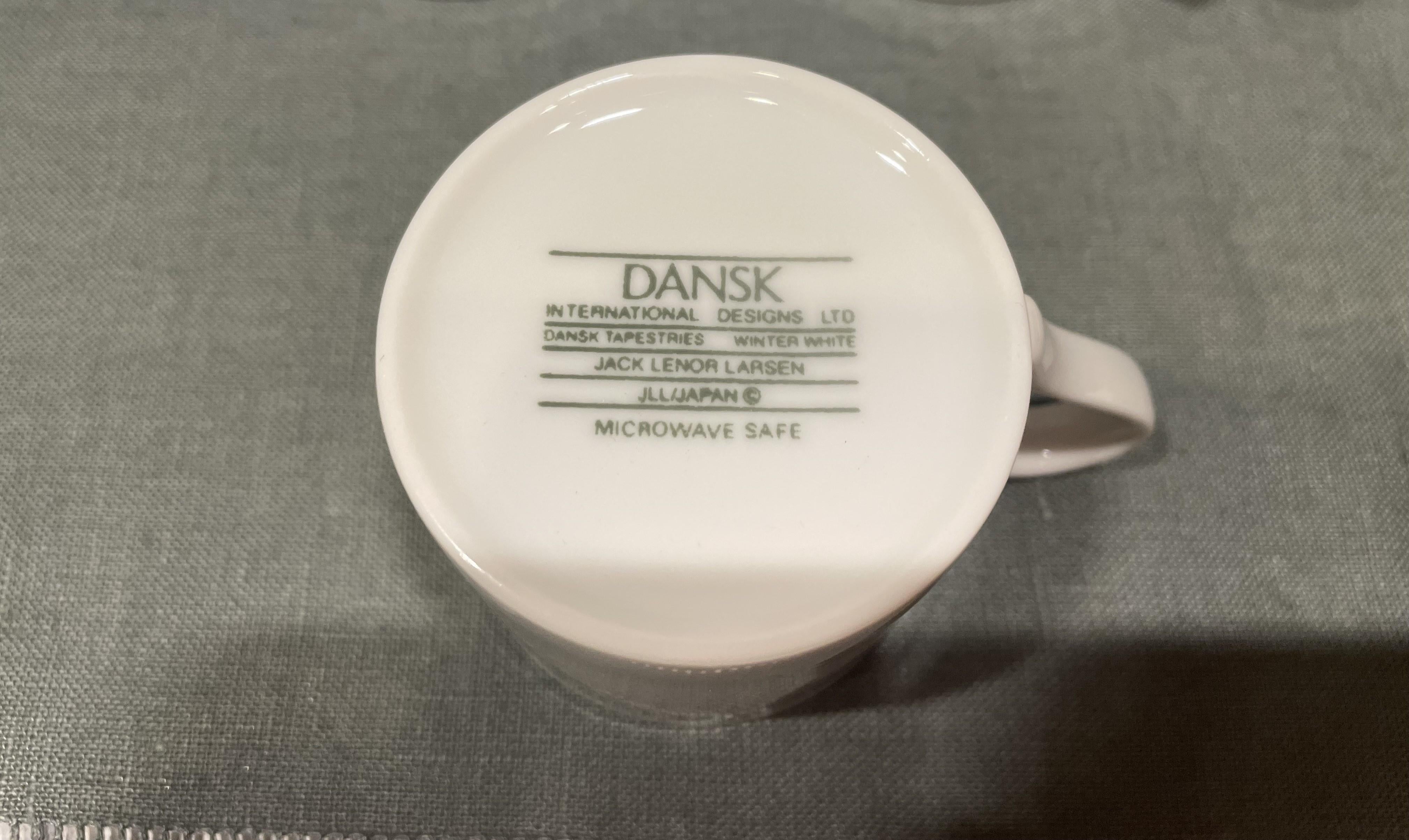 Japanese 1960s White Porcelain Dansk Demitasse Cups and Saucers - Set of 8 For Sale
