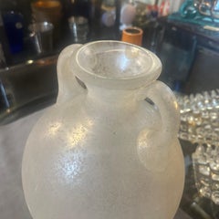 1960s White Scavo Murano Glass Big Amphora Vase By Seguso Vetri D'arte
