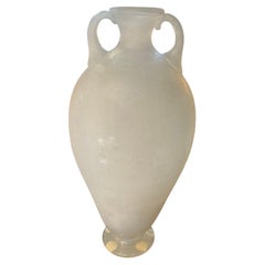 1960s White Scavo Murano Glass Big Amphora Vase By Seguso Vetri D'arte