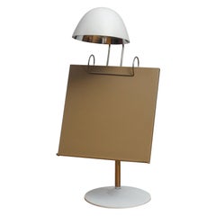 1960s White Table Lamp with Tablet or Book Stand by Falkenberg Belysning, Sweden
