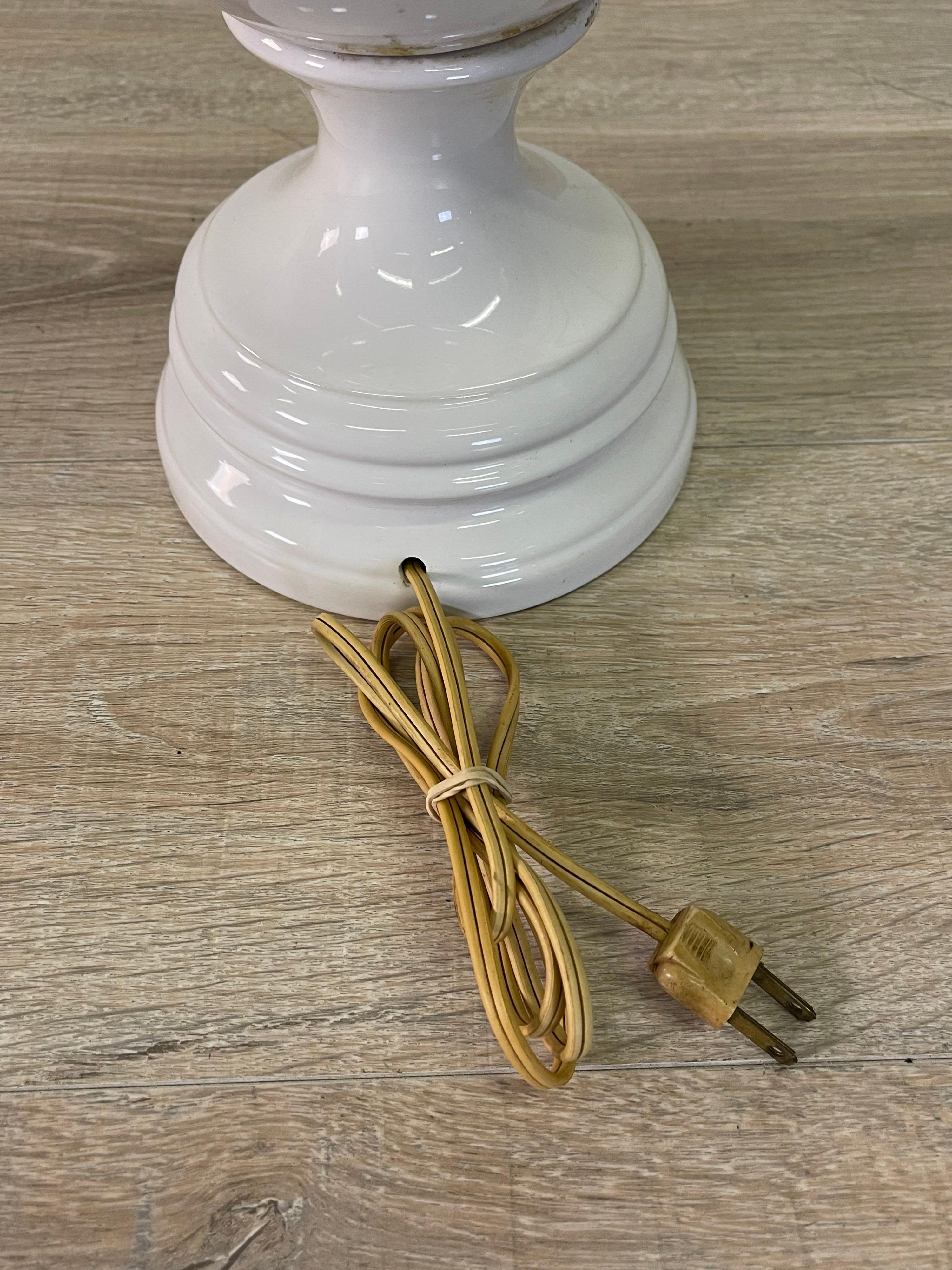 20th Century 1960s White Tall Ceramic Table Lamp