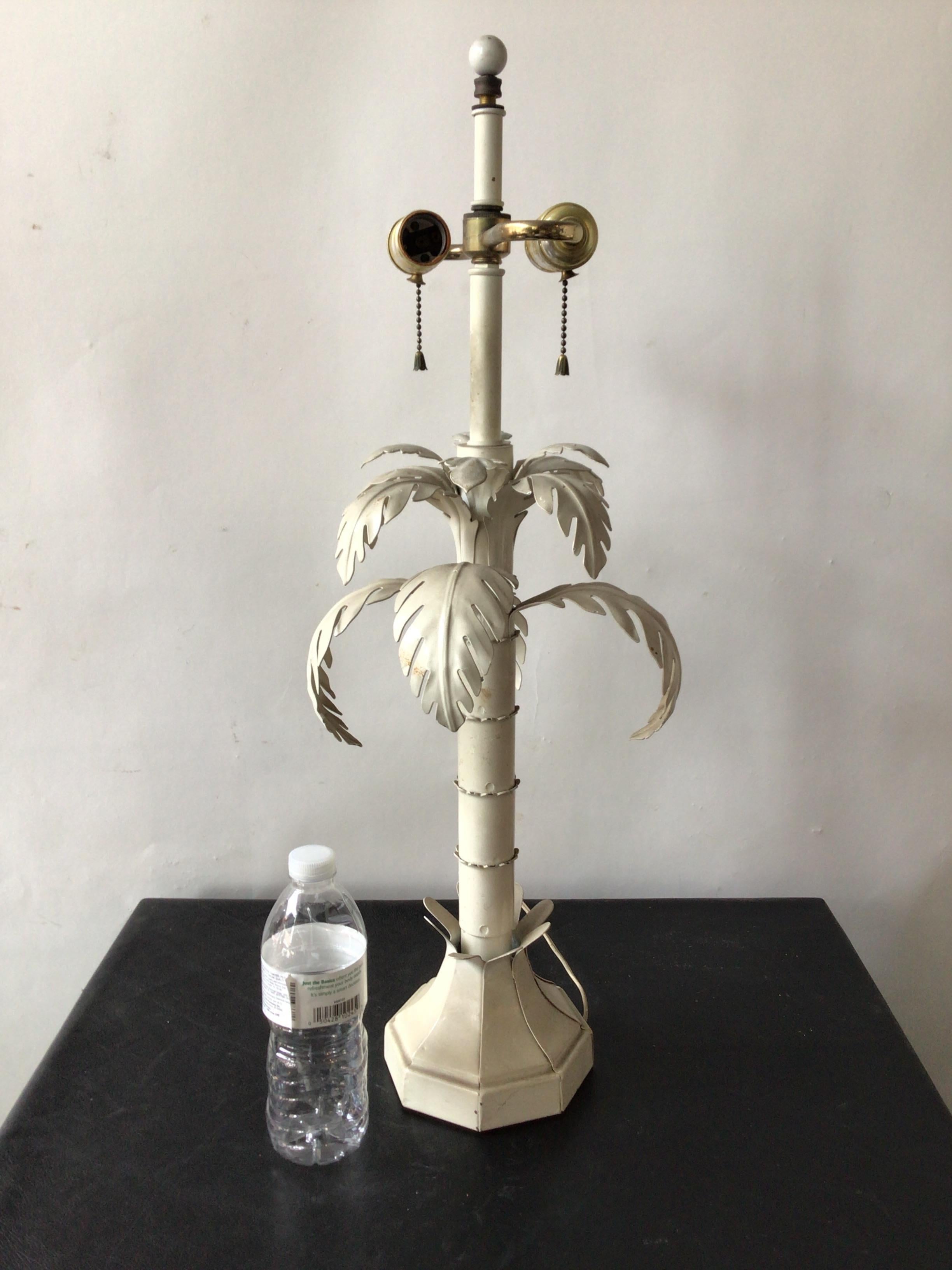 1960s tole palm tree lamp.