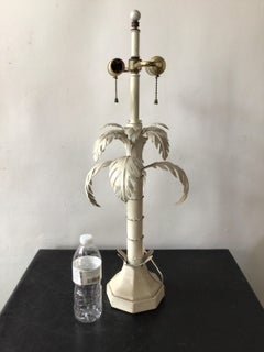1960s White Tole Palm Tree lamp