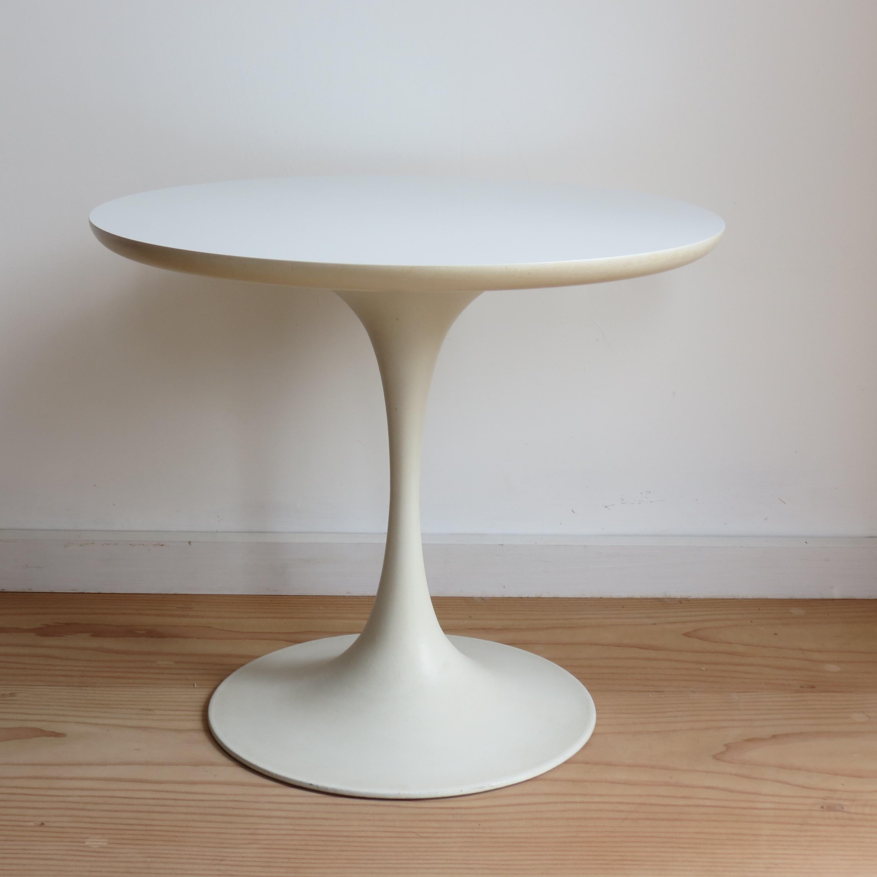 English 1960s White Tulip Side Table Designed by Maurice Burke for Arkana, Bath, UK