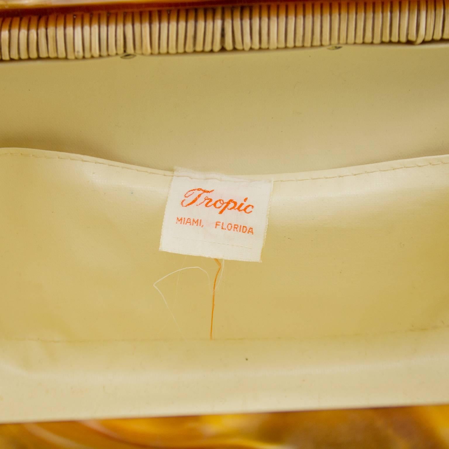 1960s Wicker and Lucite Basket Bag 3