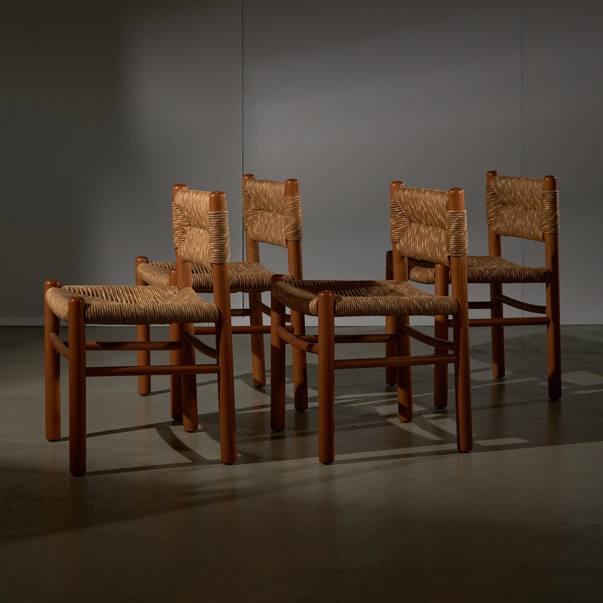 Set di sedie in legno e vimini anni '60 In condizioni buone in vendita a Budapest, HU