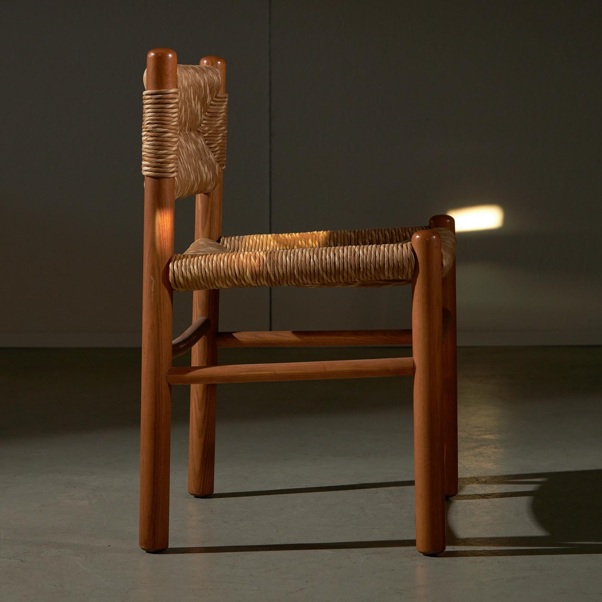 Set di sedie in legno e vimini anni '60 in vendita 2