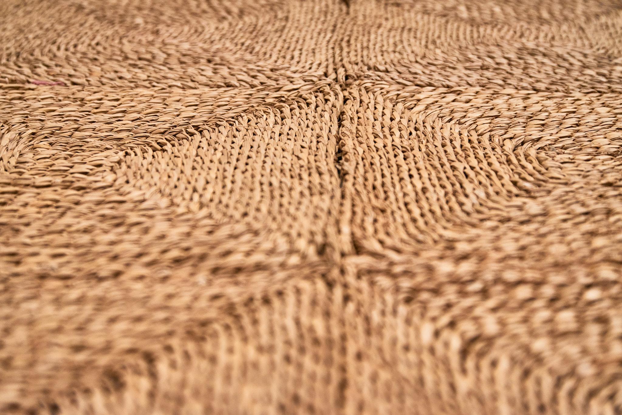 Wicker 1960s wicker mat, Italian production by Gervasoni Udine. For Sale