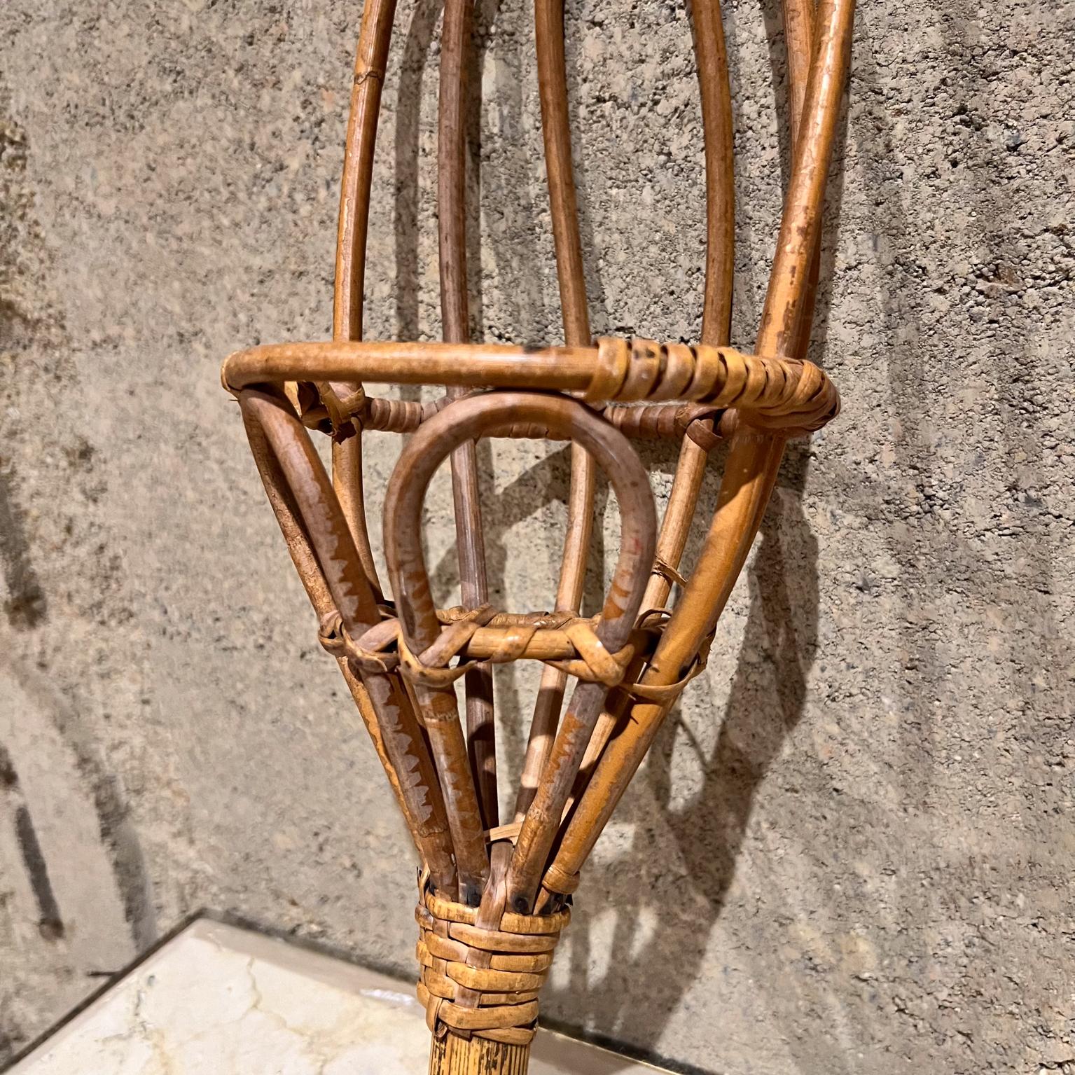 1960s Wicker Rattan Scoop Jai Alai Ball Toss Racquet Pair 1
