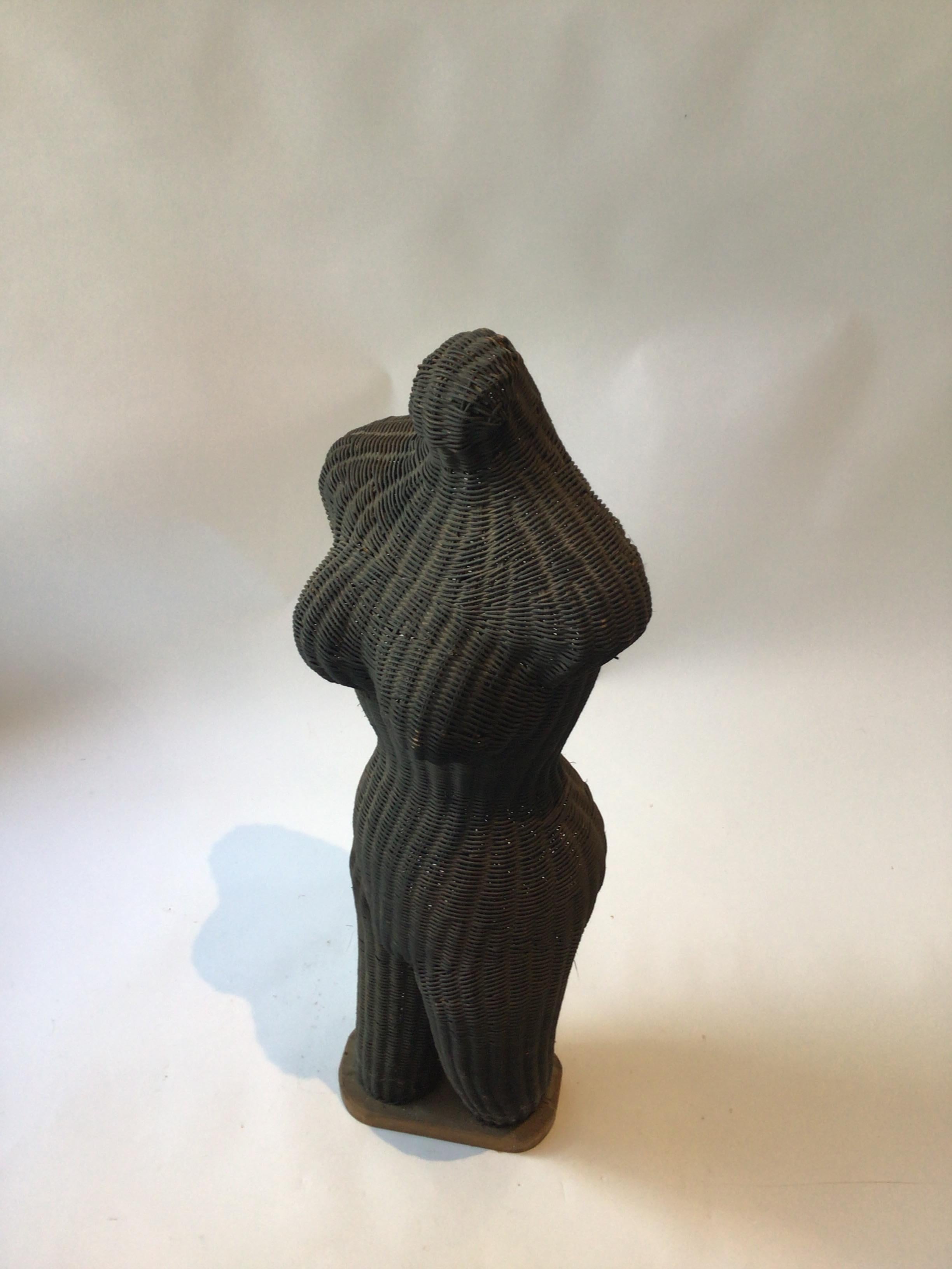 1960s Wicker Sculpture of a Nude Woman For Sale 1