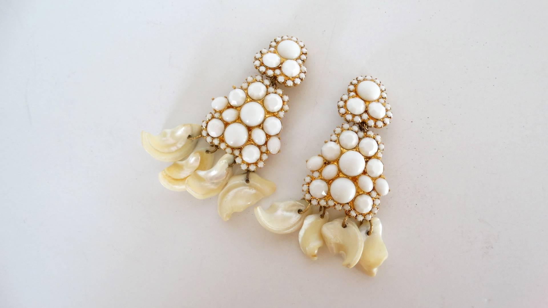 1960s William De Lillo Shell Earrings  For Sale 1