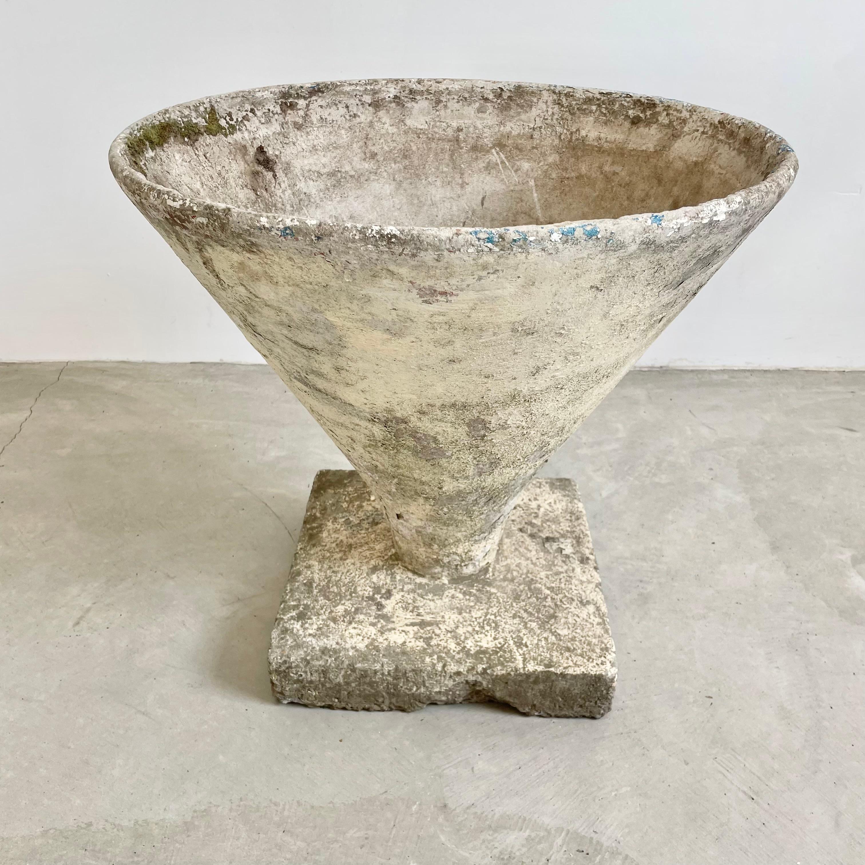 1960s Willy Guhl Concrete Pedestal Cone Planter For Sale 6