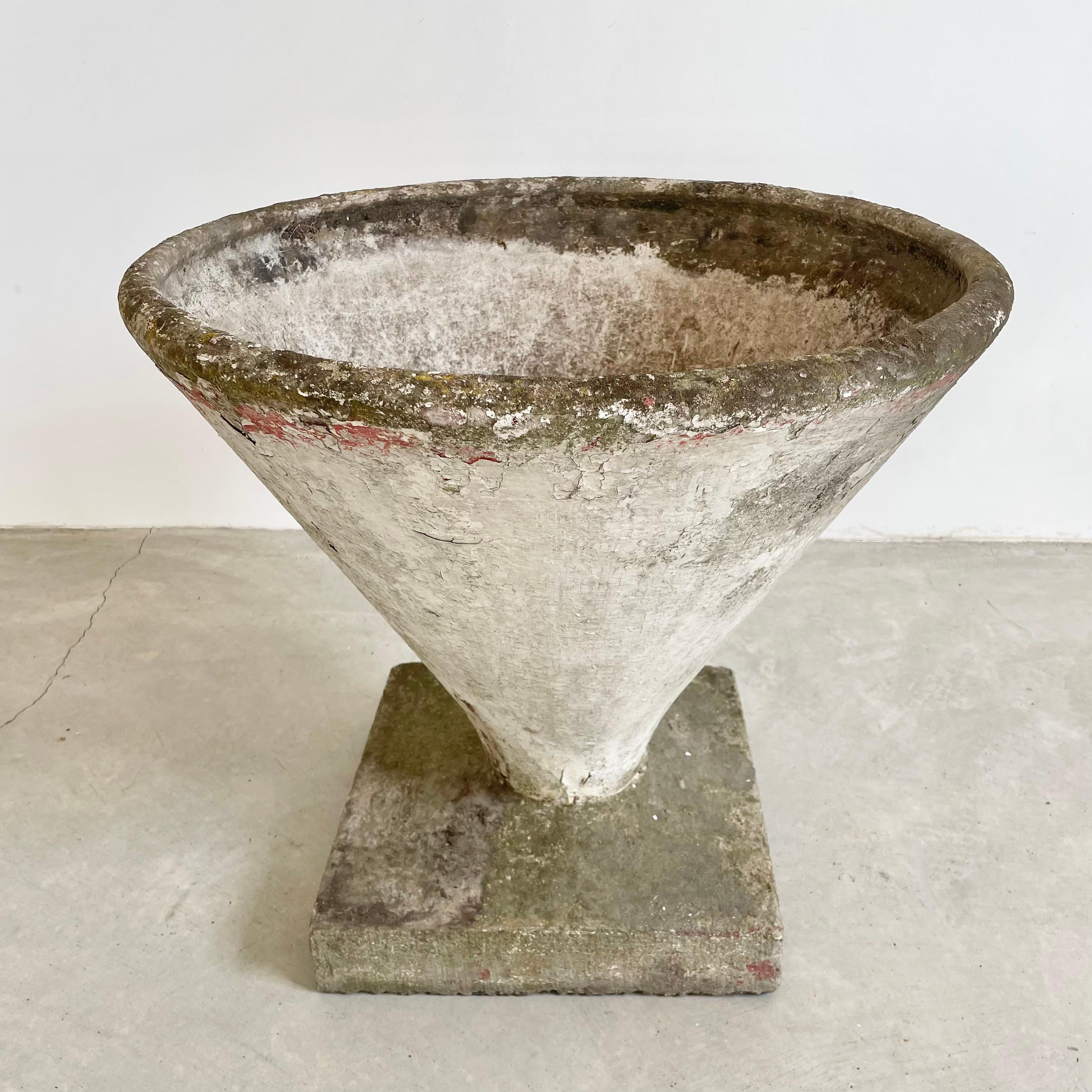 1960s Willy Guhl Concrete Pedestal Cone Planter For Sale 7