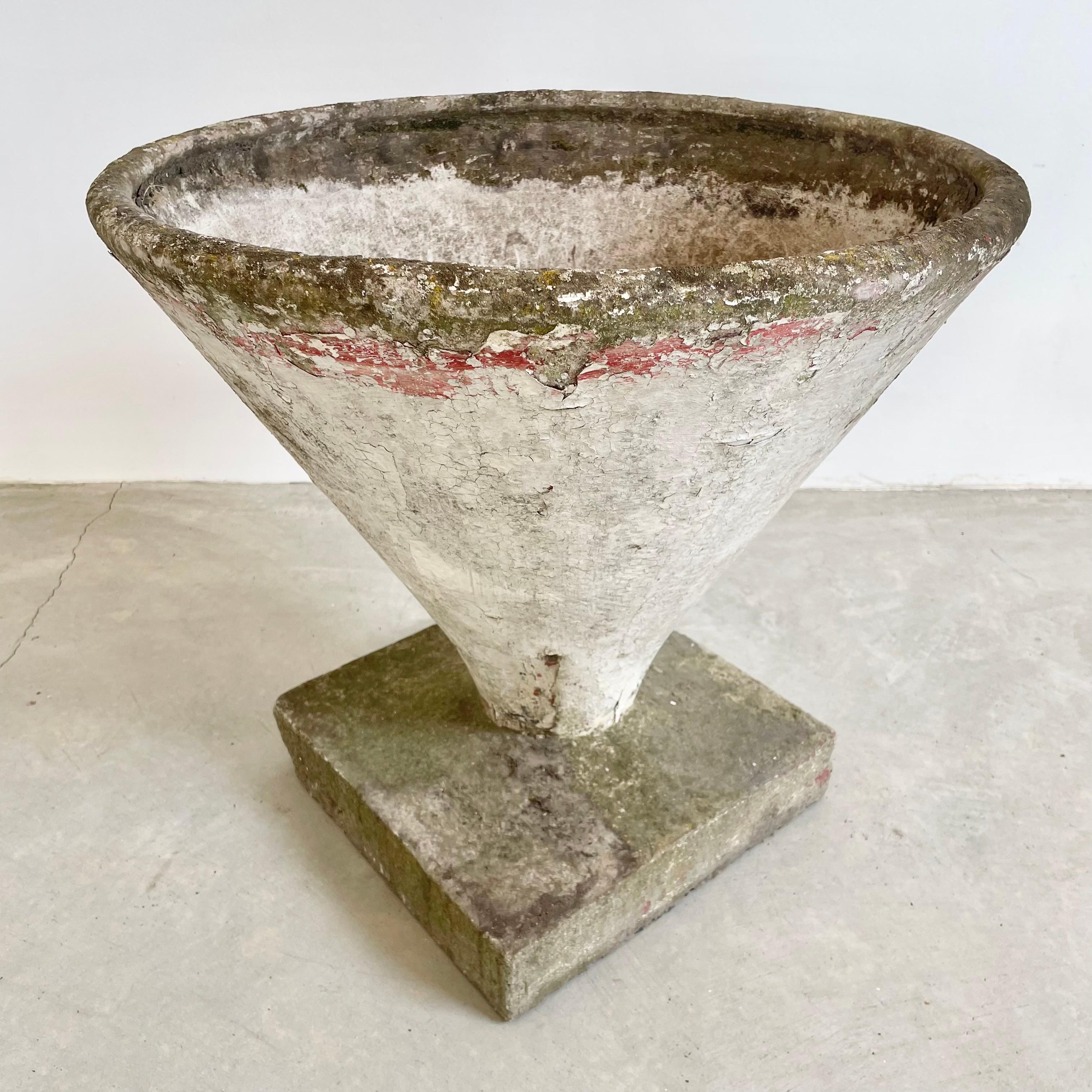 1960s Willy Guhl Concrete Pedestal Cone Planter For Sale 8
