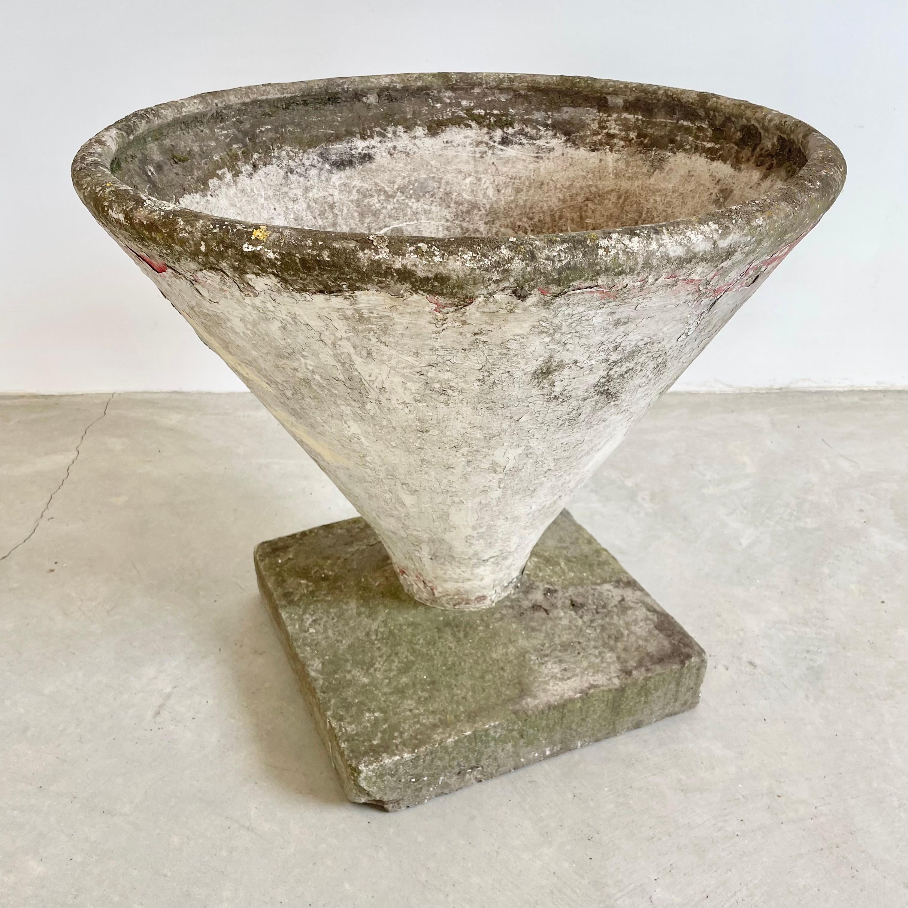 1960s Willy Guhl Concrete Pedestal Cone Planter For Sale 9