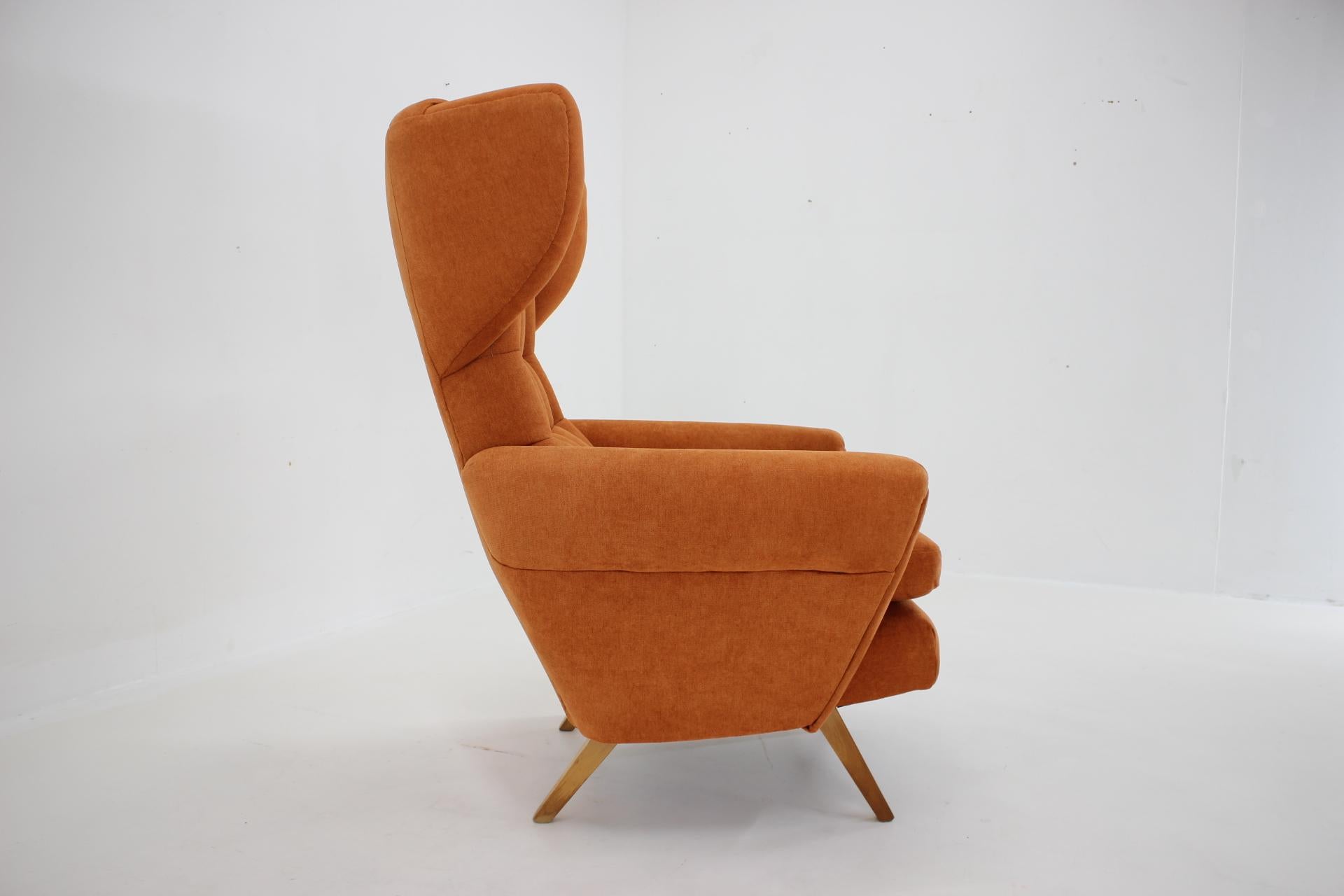 Mid-20th Century 1960s Wing Chair, Czechoslovakia  For Sale