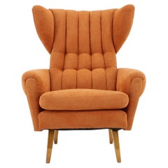 Retro 1960s Wing Chair, Czechoslovakia 