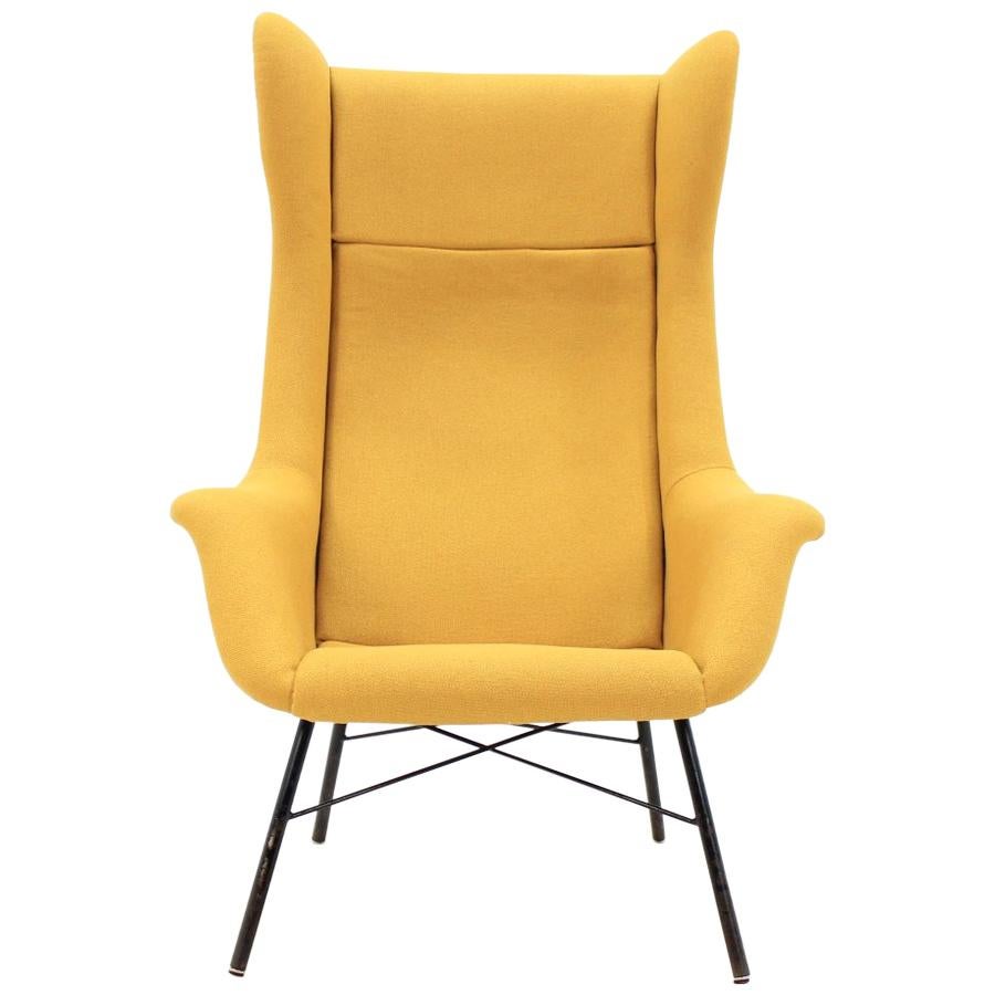 1960s Wingback Armchair by Miroslav Navratil, Czechoslovakia