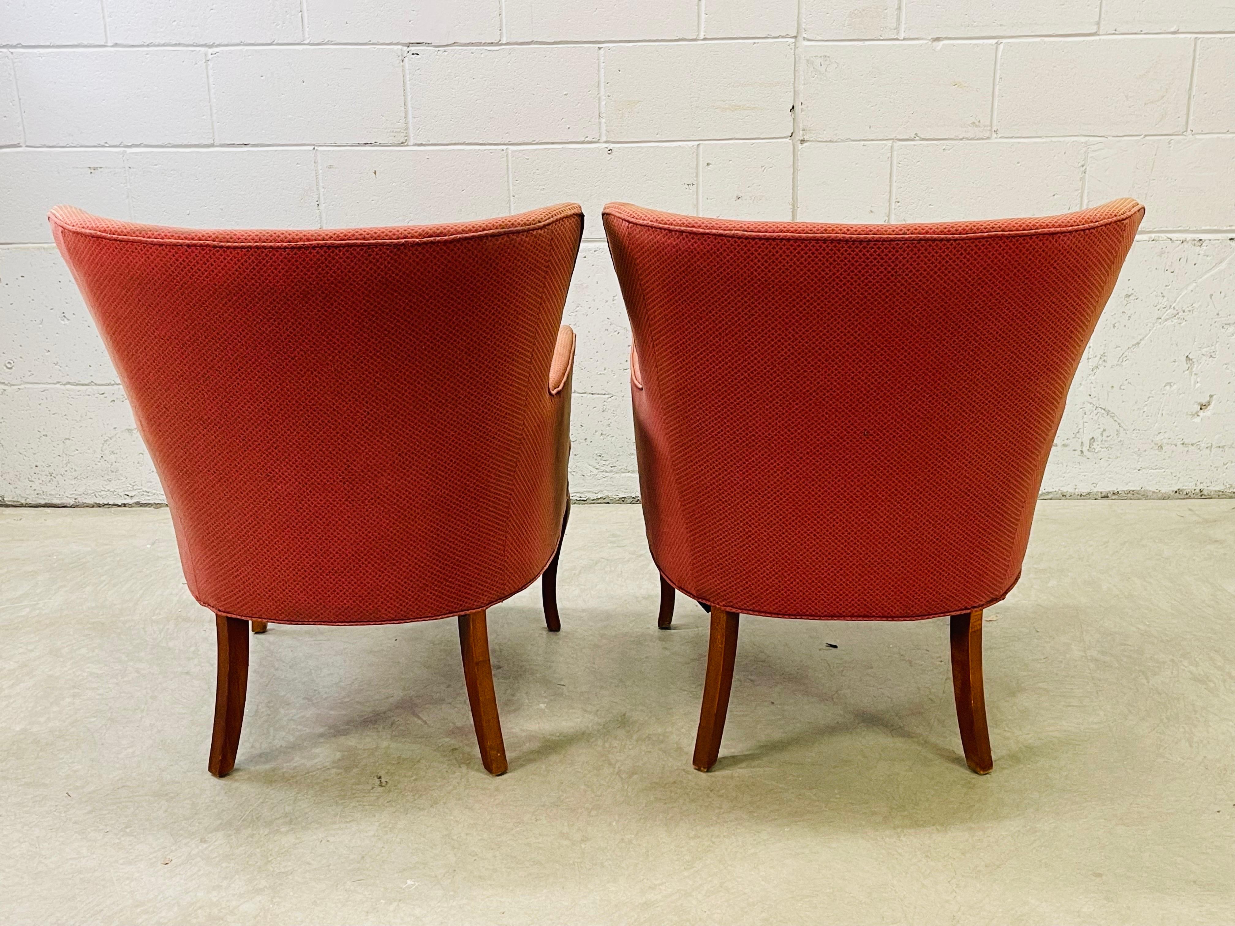 1960s Winged Back Provincial Style Arm Chairs, Pair For Sale 4