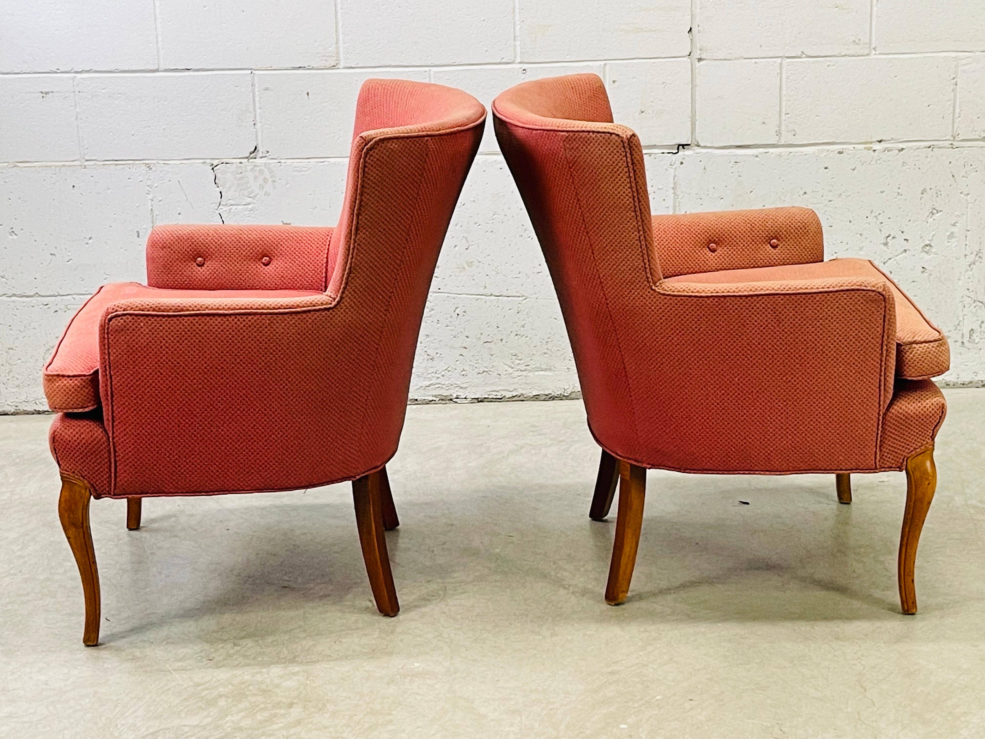 1960s Winged Back Provincial Style Arm Chairs, Pair For Sale 3