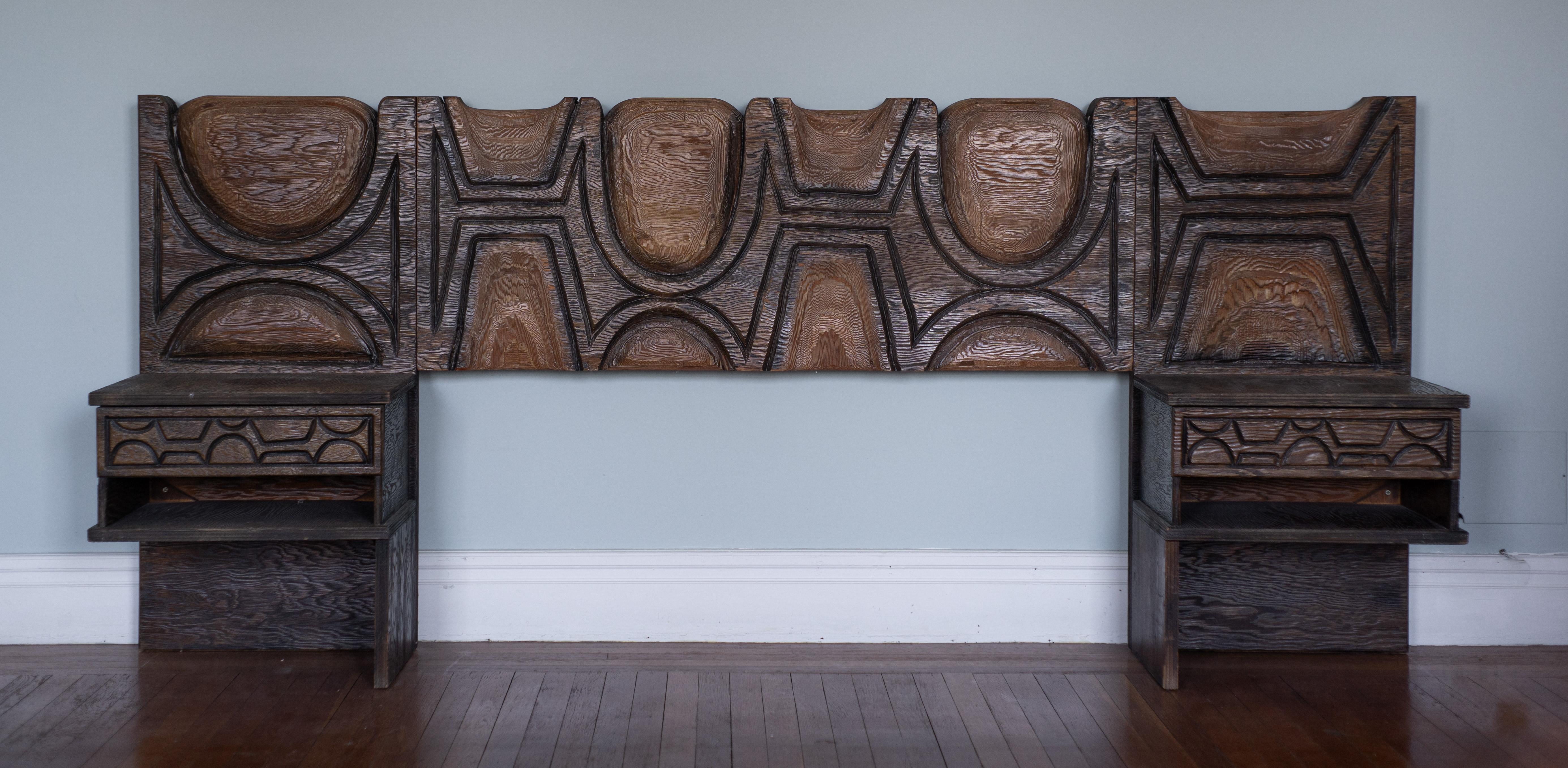 Probably designed by William Westenhaver, this wicked cool headboard was made by Witco, who popularized this style in the US after Elvis famously outfitted his 