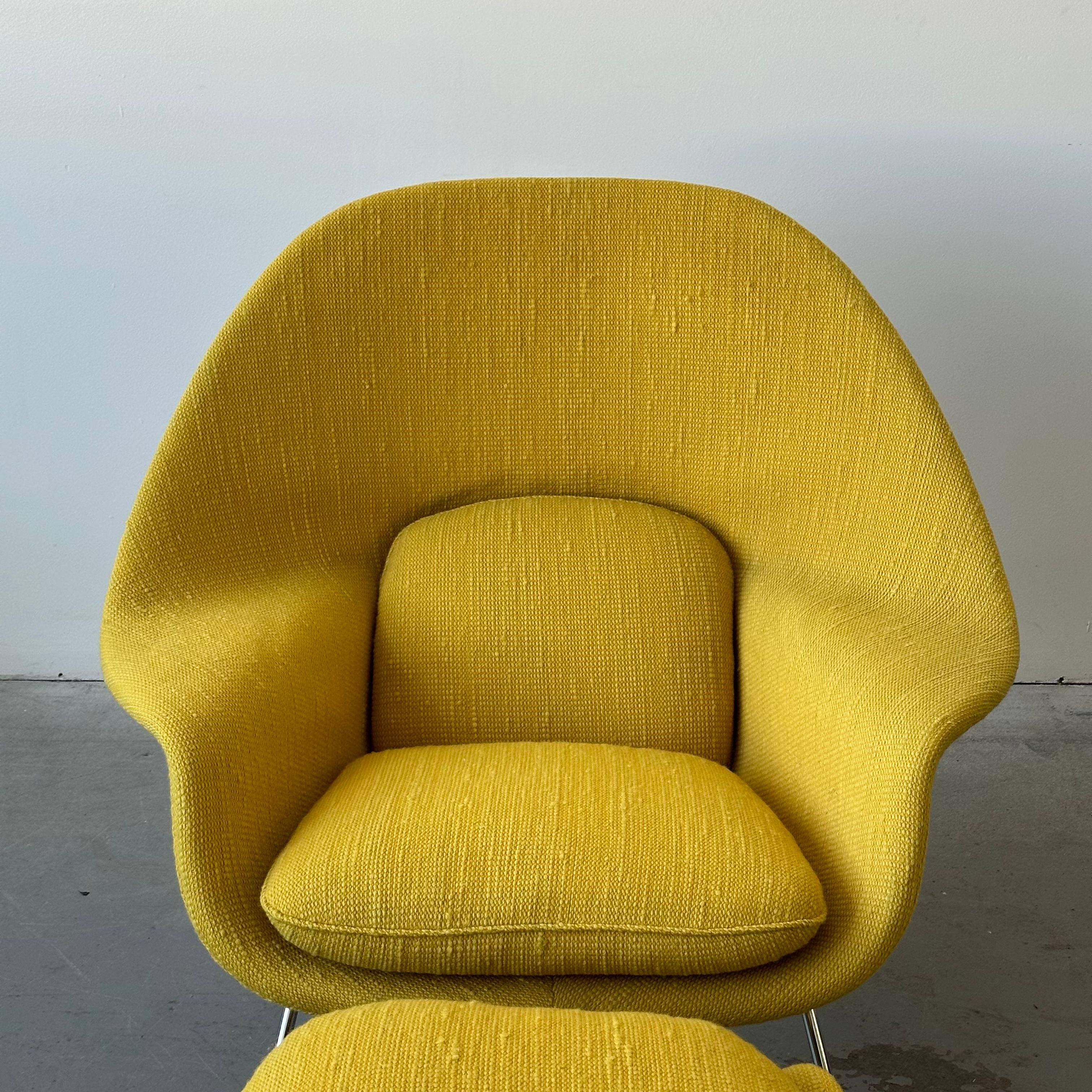 Fabric 1960s Womb Chair & Ottoman by Eero Saarinen