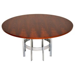 1960s Wood and Chrome Dining Table by Merrow Associates