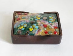 1960s Wood and Enameled Copper Box by J. Capo Esmaltes