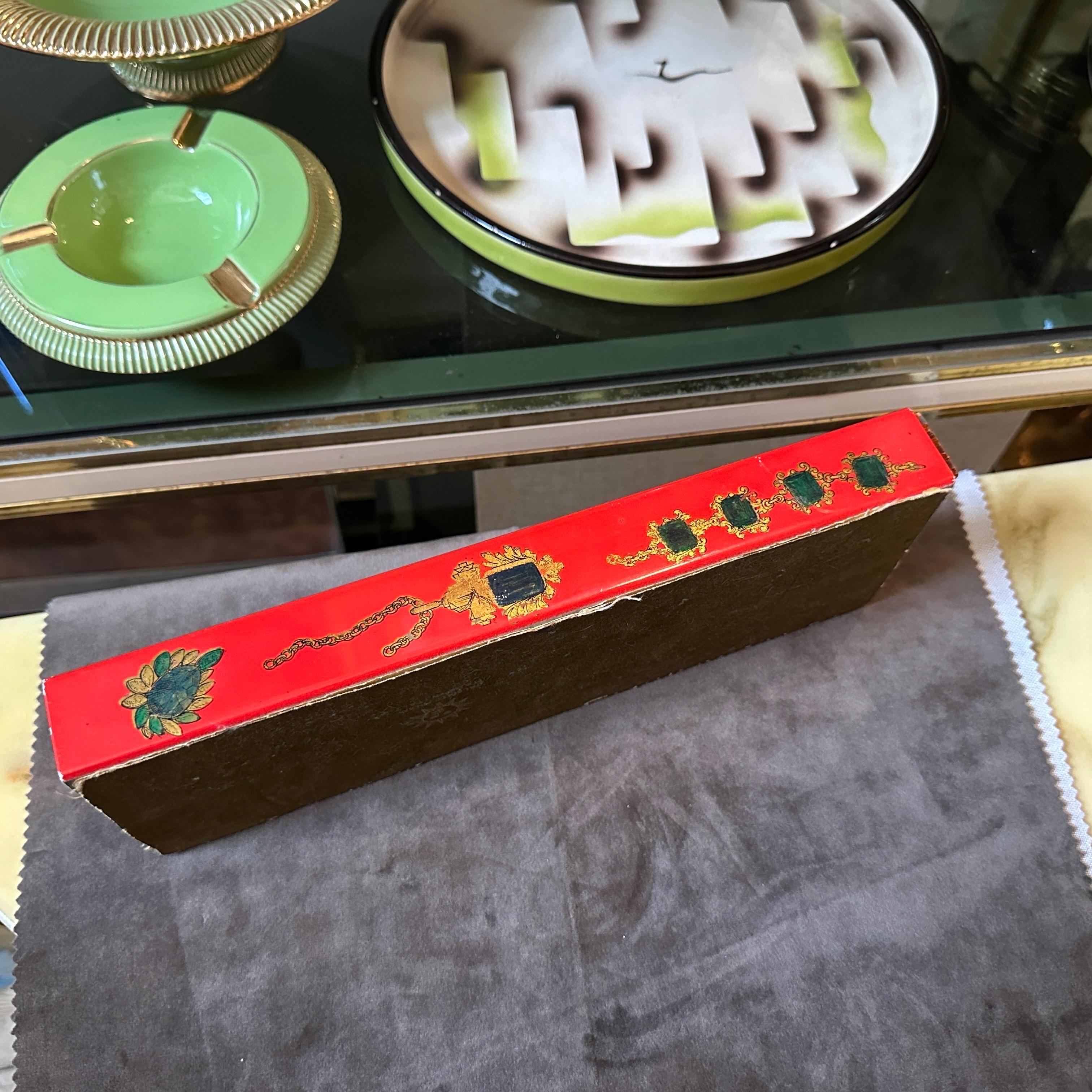 Joyero italiano de madera y metal de los años 60 de Galbiati Milano Hecho a mano en venta