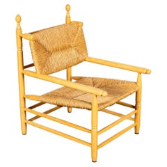 1960s Wood and Rush Armchair