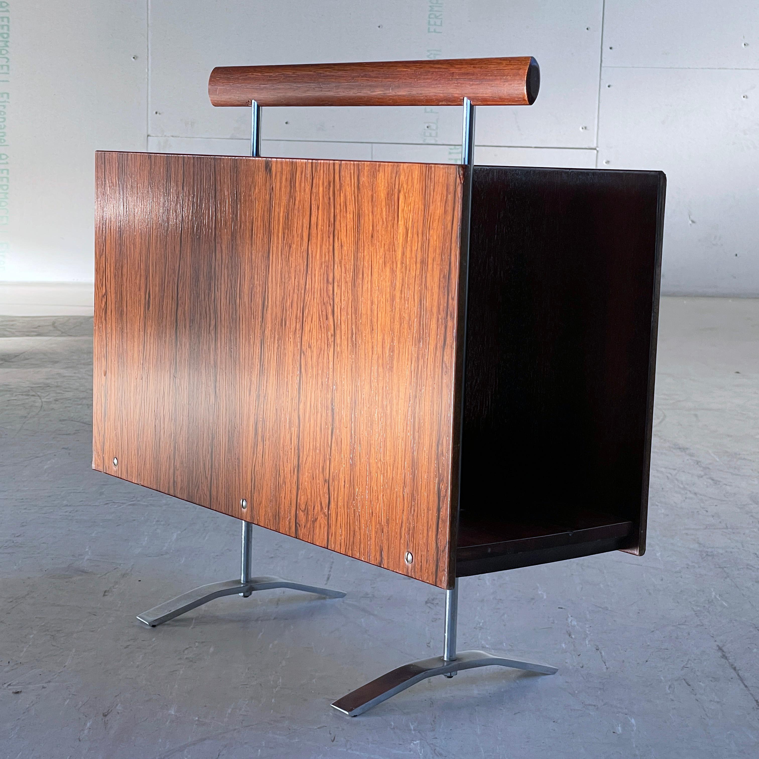 1960’s Wood & Chrome Magazine / Newspaper Holder - Opal Kleinmöbel, W. Germany For Sale 4