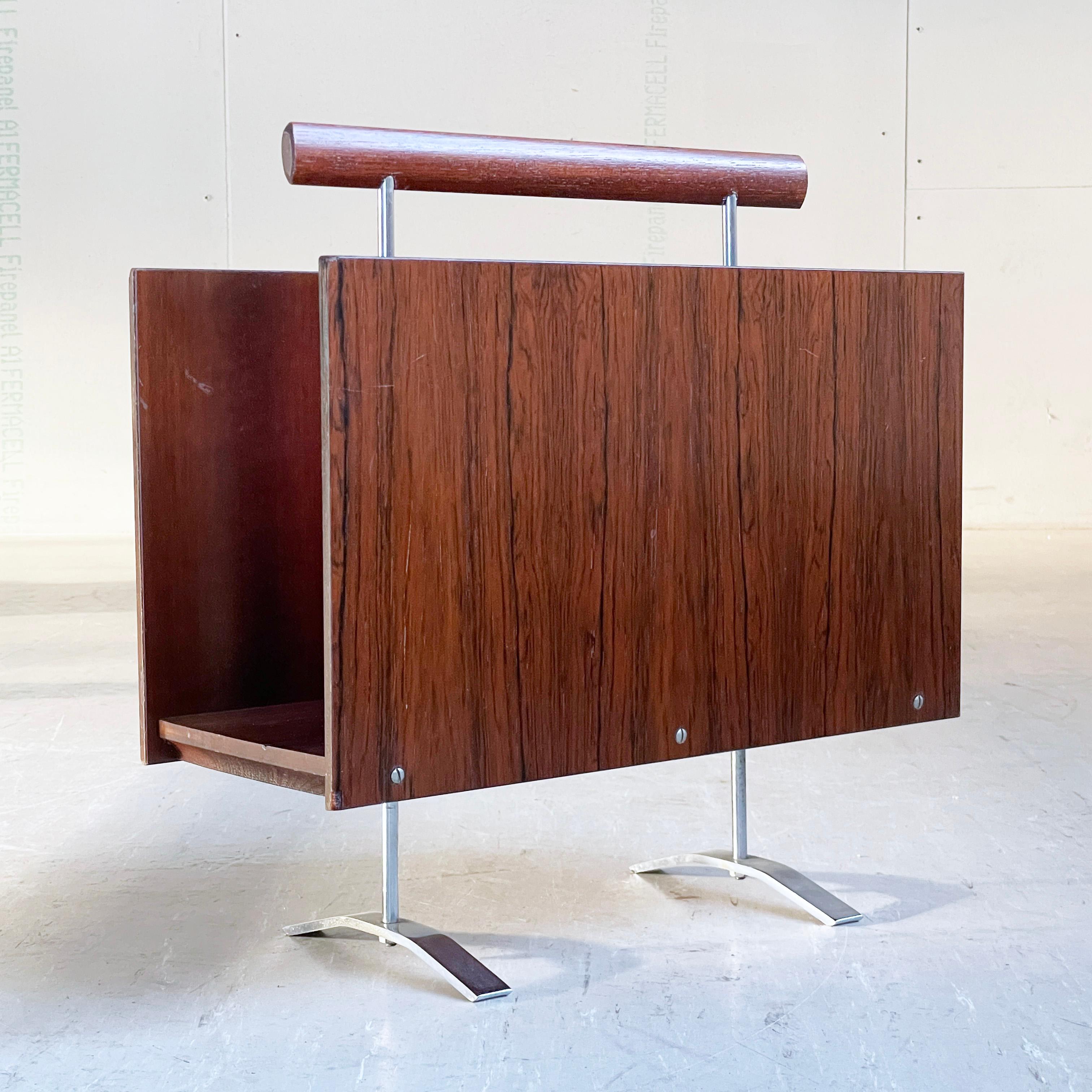 1960’s Wood & Chrome Magazine / Newspaper Holder - Opal Kleinmöbel, W. Germany For Sale 6