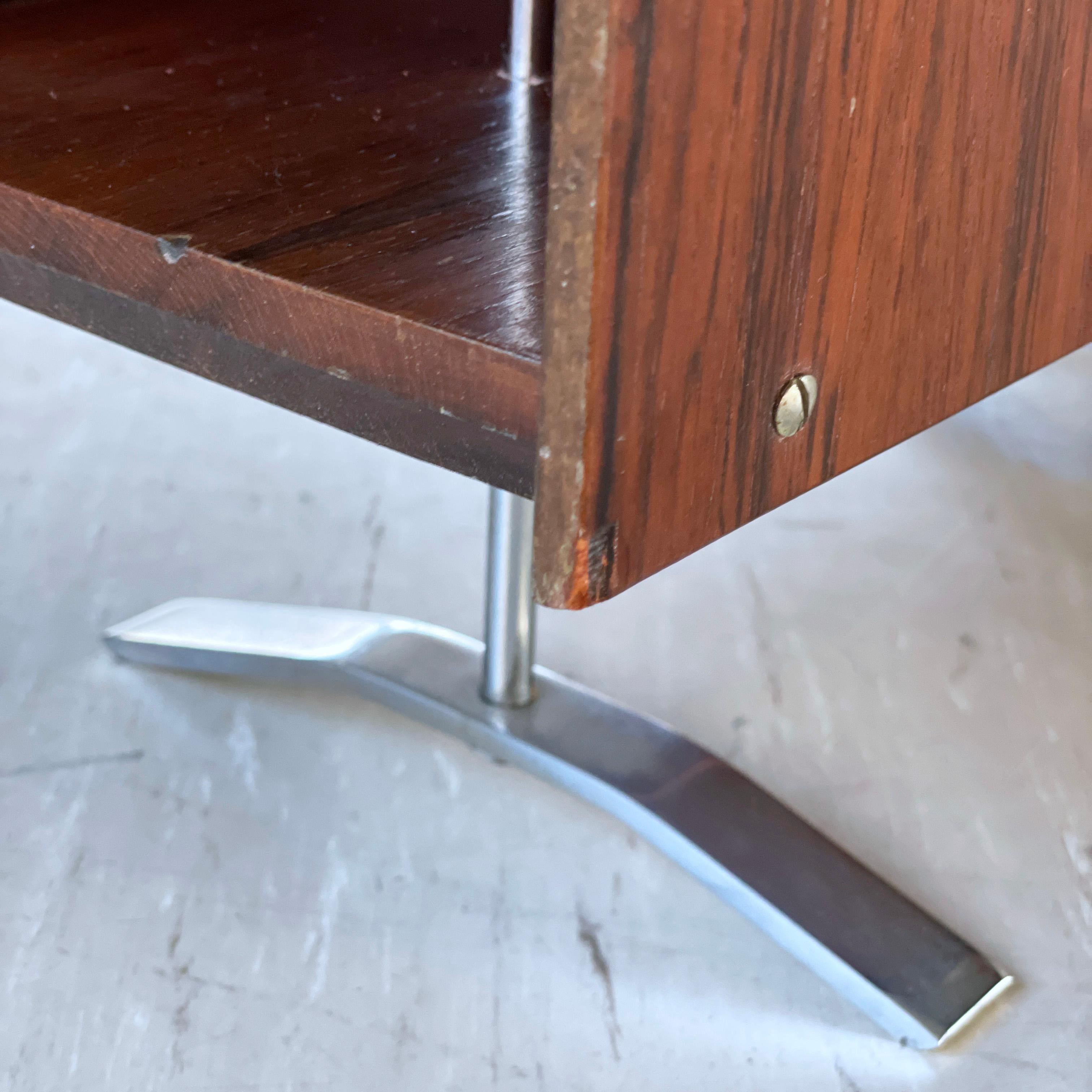 1960’s Wood & Chrome Magazine / Newspaper Holder - Opal Kleinmöbel, W. Germany For Sale 7
